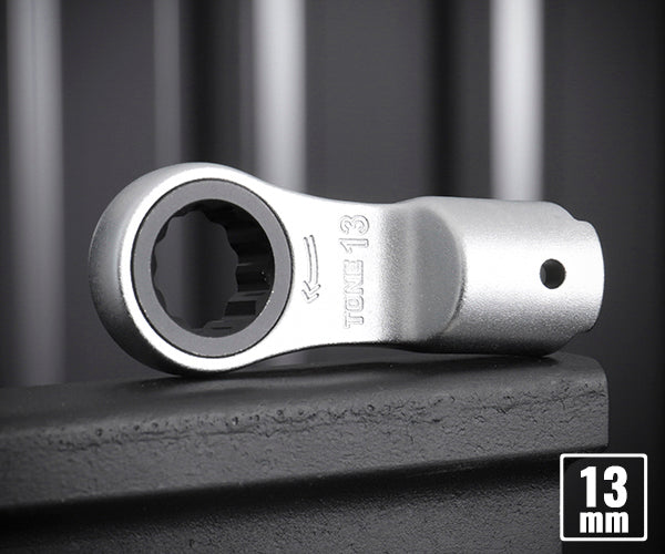 TONE トルクレンチ用交換ヘッド 差替式トルクレンチ用ラチェットめがねヘッド 全長58.5mm (10DRM-13)(4953488405071) トネ