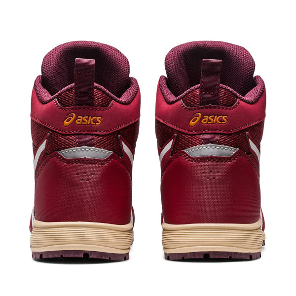 アシックス 安全靴 ウィンジョブ CP214 TS BOA ビートジュース×ホワイト (1271A056.600) ASICS おしゃれ かっこいい 作業靴 スニーカー 赤 白 2E ミッドカット ハイカット