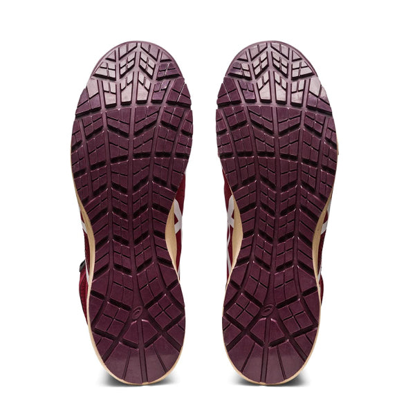 アシックス 安全靴 ウィンジョブ CP214 TS BOA ビートジュース×ホワイト (1271A056.600) ASICS おしゃれ かっこいい 作業靴 スニーカー 赤 白 2E ミッドカット ハイカット