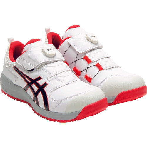 アシックス 安全靴 ウィンジョブ CP307 BOA ホワイト×クラシックレッド ASICS おしゃれ かっこいい 作業靴 スニーカー
