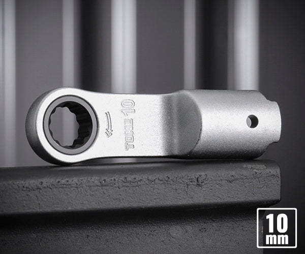 TONE トルクレンチ用交換ヘッド 差替式トルクレンチ用ラチェットめがねヘッド 全長66mm (12DRM-10)(4953488405088) トネ