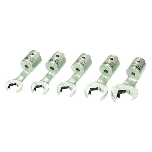 TONE 差替式トルクレンチ用交換クイックスパナヘッドセット T15Dシリーズ 5点セット (15DRSQ50)(4953488437249) トネ