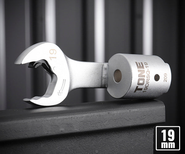 TONE 差替式トルクレンチ用交換クイックスパナヘッド 全長174mm 二面幅19mm (19DRSQ-19)(4953488419887) トネ