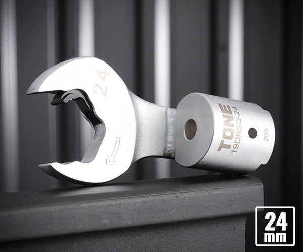 TONE 差替式トルクレンチ用交換クイックスパナヘッド 全長200mm 二面幅24mm (19DRSQ-24)(4953488419900) トネ
