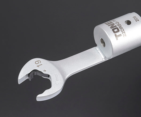 TONE 差替式トルクレンチ用交換クイックスパナヘッド 全長200mm 二面幅19mm (22DRSQ-19)(4953488419917) トネ