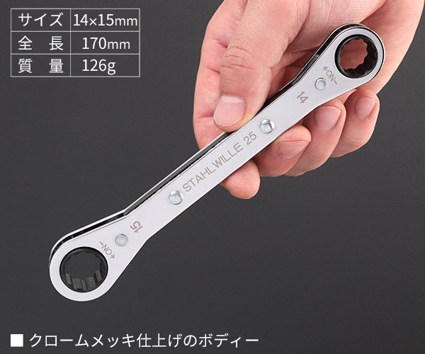 日本正規品 スタビレー 板ラチェットメガネ (25-14X15)(4018754022168) STAHLWILLE