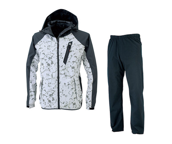 ジーベック C.ZONE 32001-222-LL レインウェア 上下セット 迷彩シルバー LLサイズ XEBEC