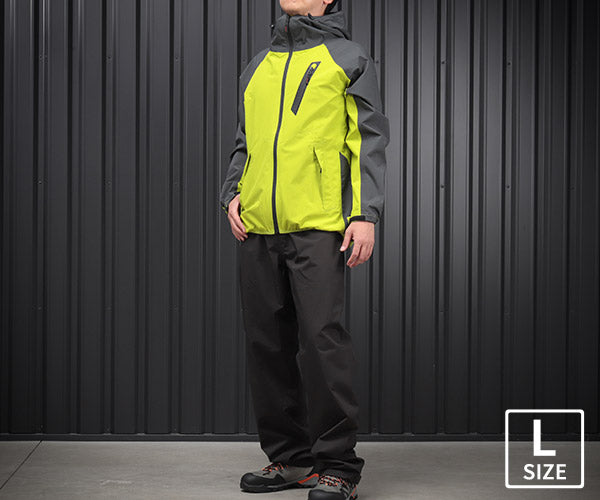 ジーベック C.ZONE 32001-84-L レインウェア 上下セット イエローグリーン Lサイズ XEBEC