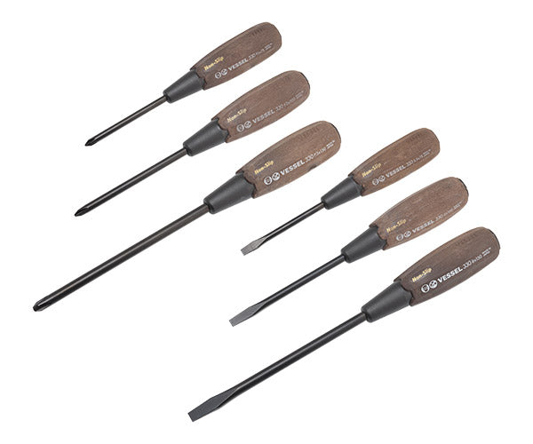 VESSEL ウッディ貫通ドライバー 6本組 NO.336PS ベッセル