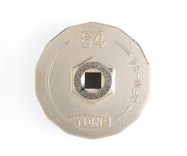 TONE オイルフィルターレンチ 14角 外径72mm 全高35mm 差込角9.5mm (3FW-64)(4953488424249) トネ