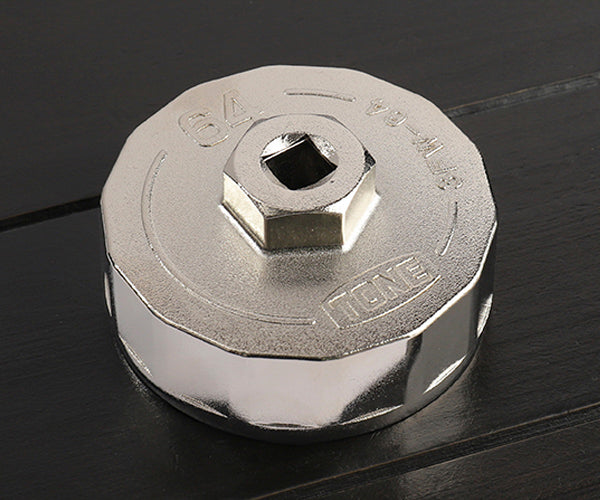 TONE オイルフィルターレンチ 14角 外径72mm 全高35mm 差込角9.5mm (3FW-64)(4953488424249) トネ