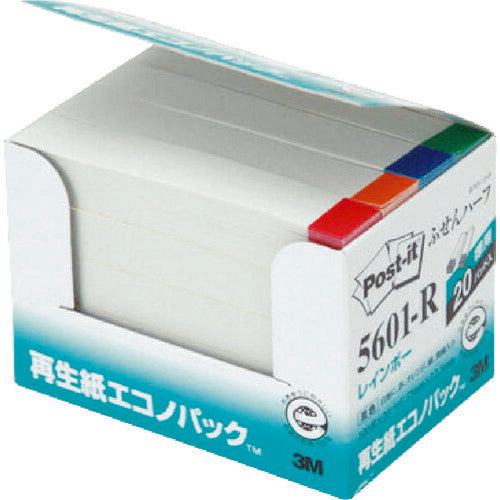 3M ポスト・イット 75X12.5mm 100枚X20パッド レインボー 5601-R スリーエム