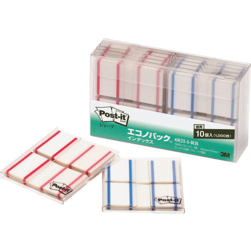 3M まとめ買い ポスト・イット インデックス 44X23mm 500枚X2色 6821-1-RB スリーエム