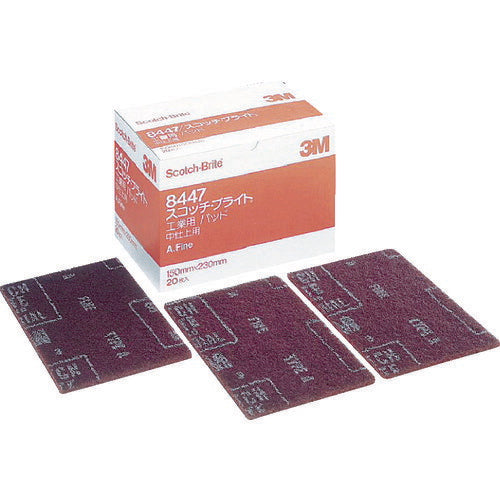 3M スコッチ・ブライト 工業用パッド 8447 #280相当 赤茶 BOX(20枚入) 8447S/BBOX スリーエム