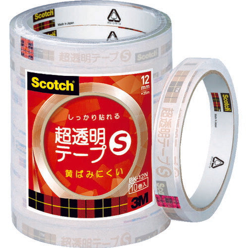 3M スコッチ 超透明テープS 12mmX35m 10巻入シュリンクパック BK-12N スリーエム