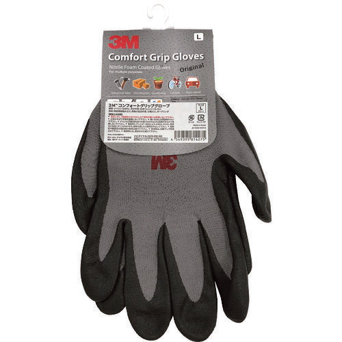 3M 一般作業用コンフォートグリップグローブ グレー Lサイズ GLOVEGRAL スリーエム