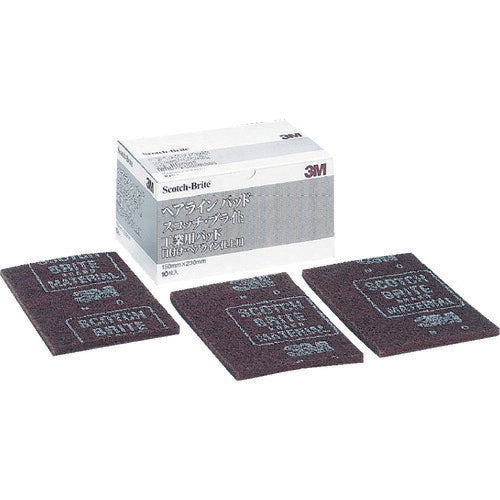 3M スコッチ・ブライト 工業用パッド ヘアラインパッド #60相当 栗色 BOX(10枚入) H/L/PADBOX スリーエム