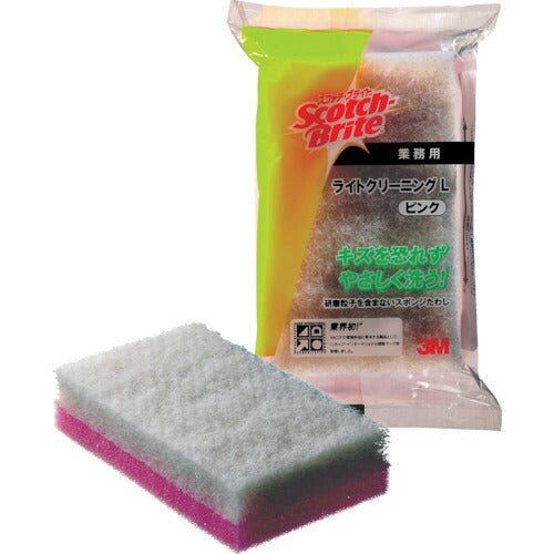 3M スコッチ・ブライト ライトクリーニングたわしL ピンク 140X83mm L/CLLPIN スリーエム