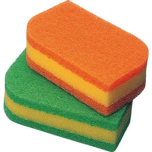 3M スコッチ・ブライト 抗菌ウレタンスポンジたわし(リーフ型) オレンジ SS-72KE スリーエム