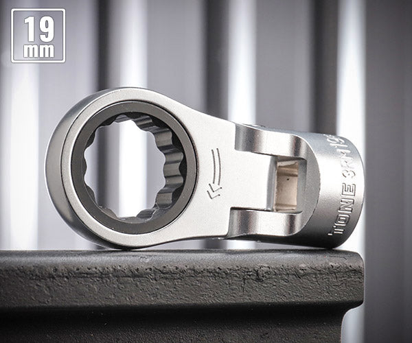 TONE フレックスラチェットめがねソケット 対辺寸法19mm 差込角9.5mm (3RM-19F)(4953488417395) トネ