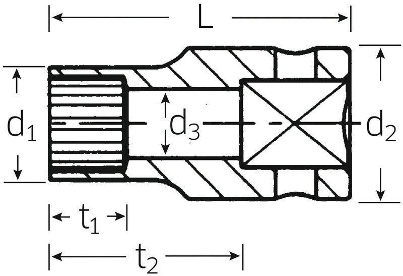 日本正規品 スタビレー (1/4SQ)スプラインソケット3/8 (40ASP-12)(4018754170838) STAHLWILLE