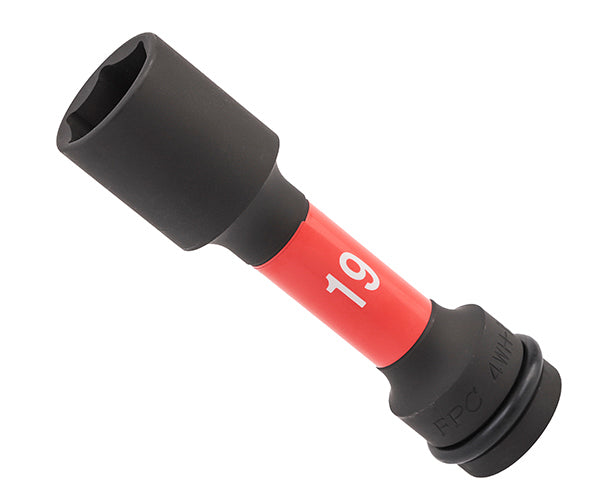 FPC インパクト・ホイールナット用薄型ロングソケット 差込角12.7mm 対辺19mm 4WH-19
