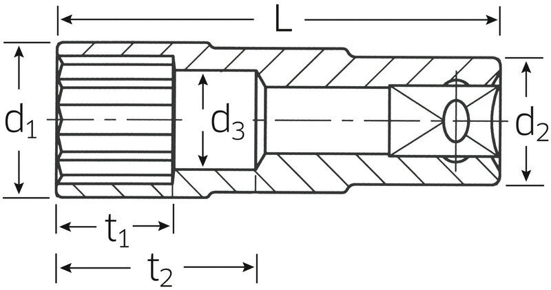 STAHLWILLE 51AP-25/32 (1/2SQ)スプラインソケット (03421041) スタビレー