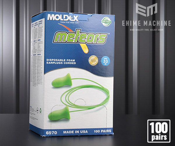 MOLDEX 発泡ウレタン製使い捨て耳栓コード付(100ペア入) 6970 モル