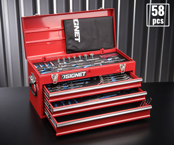 SIGNET 工具セット 800S-5822RED 3/8DR 9.5sq 58点 レッド シグネット 工具 赤 メカニック ツールセット TOOL  BOX