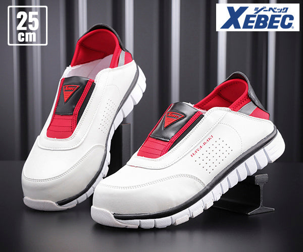 ジーベック セフティシューズ 85128-32 ホワイト 25.0cm 安全靴 XEBEC おしゃれ かっこいい 作業靴 スニーカー