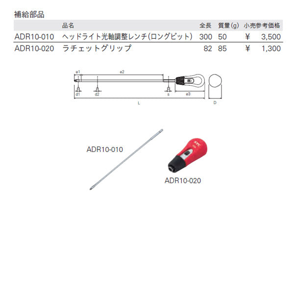 KTC ラチェットグリップ (ADR10-020)(4989433764627) 京都機械工具
