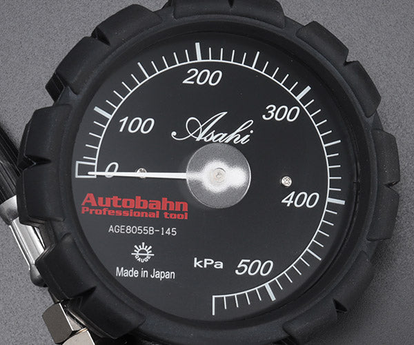 Autobahn AGE8055B-1 ブラック タイヤゲージ 550kPa ストレートチャック仕様
