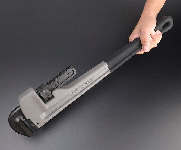 TONE パイプレンチ(アルミ製) 全長558mm 口開き100mm (ALPW-600)(4953488406870) トネ