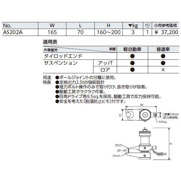 京都機械工具のボールジョイントセパレーターの画像2