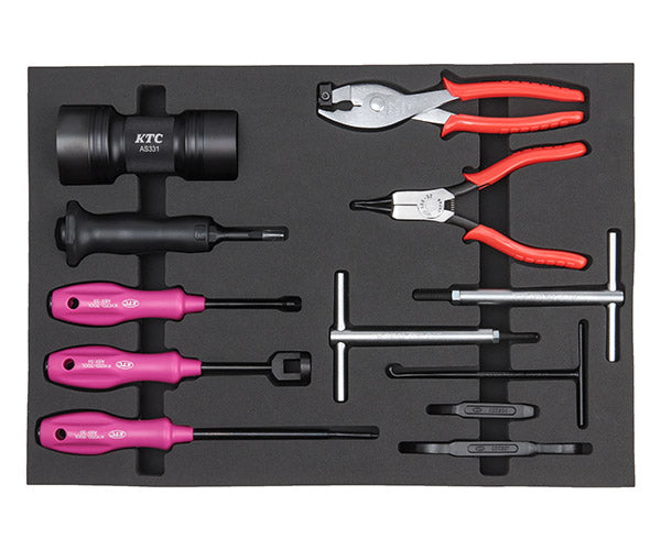 KTC ブレーキメンテナンスツールセット(ドラムブレーキ用) 12点 (ATBX12A)(4989433773223) 京都機械工具