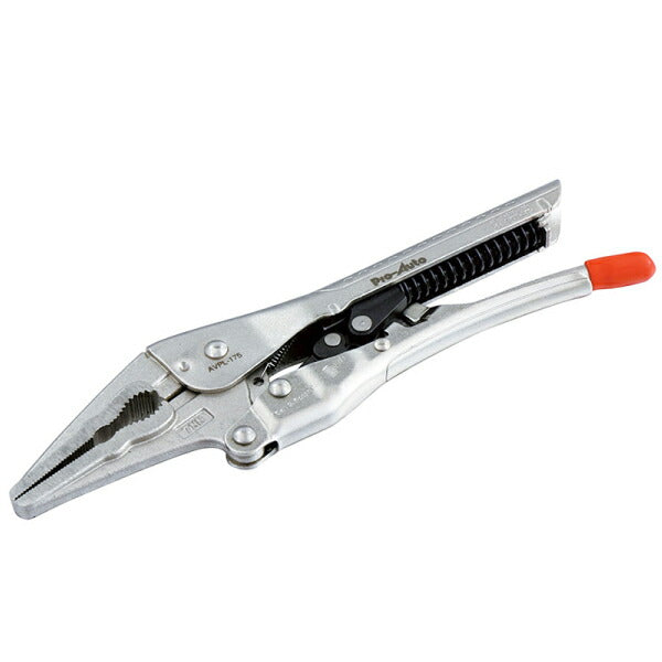 Pro-Auto オートマチックバイスプライヤー ロングノーズ 175mm AVPL-175 プロオート 工具 開口最大55mm スエカゲツール 挟む つかむ