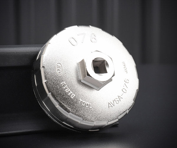 KTC カップ型オイルフィルターレンチ 差込角9.5mm(9.5sq.)(3/8) 15角 (AVSA-076)(4989433204932) 京都機械工具