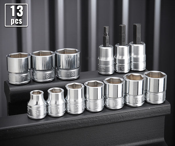 KTC B3BT3S-13P ソケット+六角レンチ13点セット (B3-08,10,12,13,14,15,16,17,18,19/BT3-05S,06S,08S) 差込角9.5mm エヒメマシンオリジナルセット