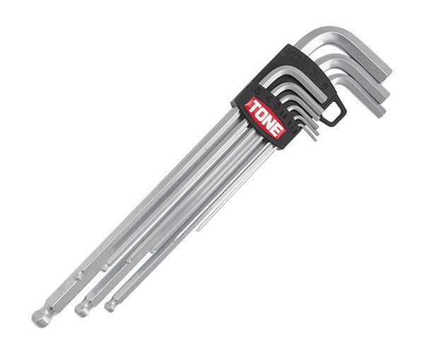 TONE ボールポイント六角棒レンチセット マスターツールロングボールポイントL形レンチセット 9点セット (BL900)(4953488018905) トネ