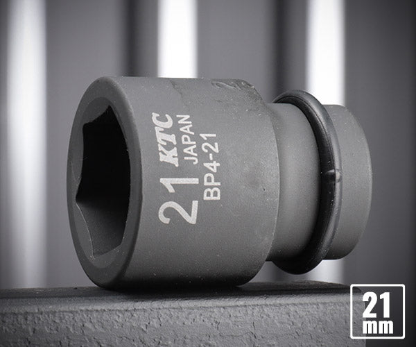 KTC インパクトソケット 差込角12.7mm(12.7sq.)(1/2) サイズ21mm 六角 ピン・リング付 (BP4-21P)(4989433150628) 京都機械工具