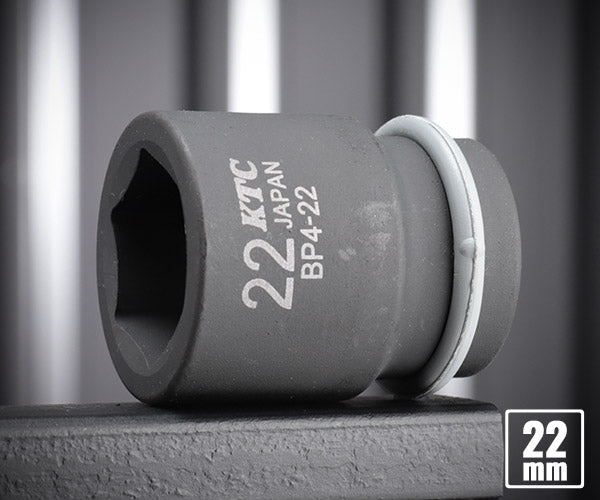 KTC インパクトソケット 差込角12.7mm(12.7sq.)(1/2) サイズ22mm 六角 ピン・リング付 (BP4-22P)(4989433150635) 京都機械工具