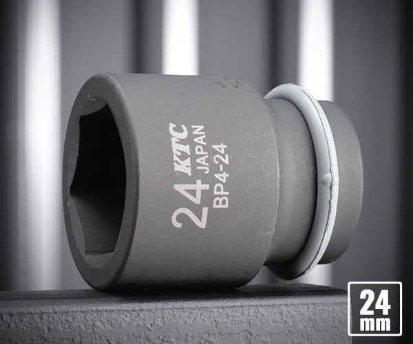 KTC インパクトソケット 差込角12.7mm(12.7sq.)(1/2) サイズ24mm 六角 ピン・リング付 (BP4-24P)(4989433150659) 京都機械工具