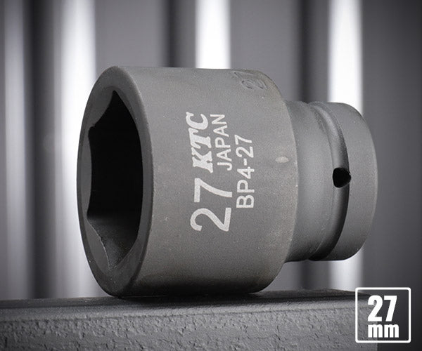 KTC インパクトソケット 差込角12.7mm(12.7sq.)(1/2) サイズ27mm 六角 (BP4-27)(4989433150031) 京都機械工具