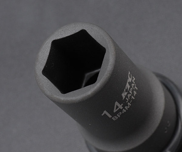 KTC インパクトディープソケット 差込角12.7mm(12.7sq.)(1/2) サイズ14mm 六角 ピン・リング付 (BP4M-14TP)(4989433150789) 京都機械工具