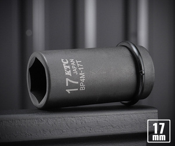 KTC BP4M-17TP サイズ17mm ピン・リング付 12.7sq.インパクトレンチ用薄肉セミディープソケット