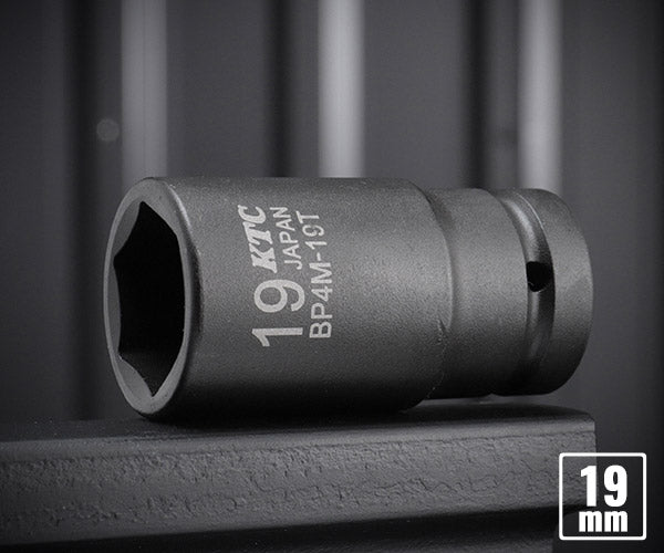 KTC インパクトレンチ用薄肉セミディープソケット サイズ19mm bp4m-19t