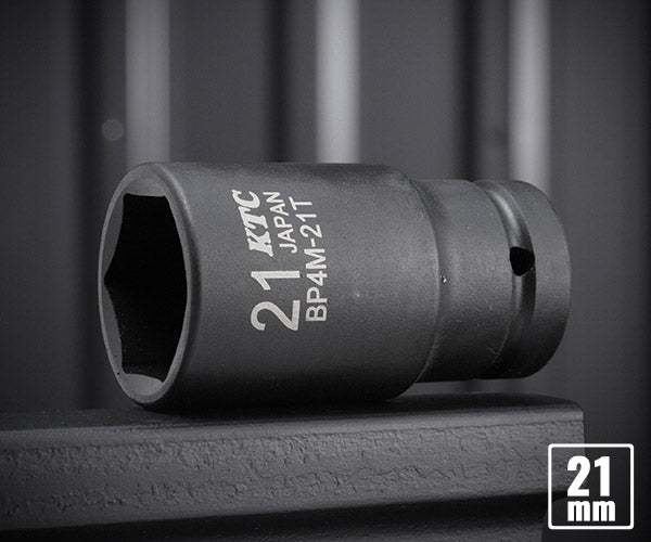 KTC BP4M-21T サイズ21mm 12.7sq.インパクトレンチ用薄肉セミディープソケット