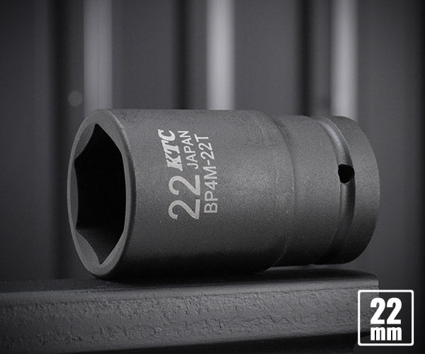 KTC BP4M-22T サイズ22mm 12.7sq.インパクトレンチ用薄肉セミディープソケット