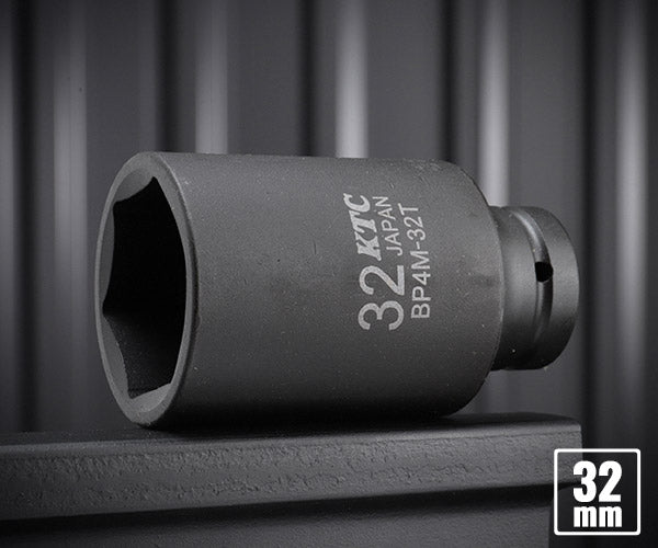 KTC BP4M-32T サイズ32mm 12.7sq.インパクトレンチ用薄肉セミディープソケット
