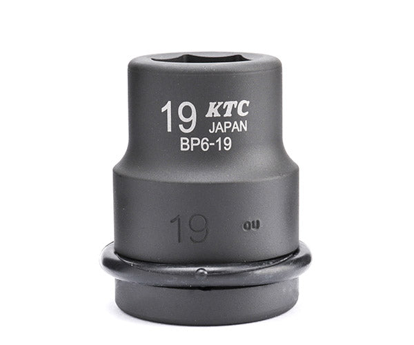 KTC インパクトソケット 差込角19.0mm(19.0sq.)(3/4) サイズ19mm 六角 ピン・リング付 (BP6-19P)(4989433155340) 京都機械工具